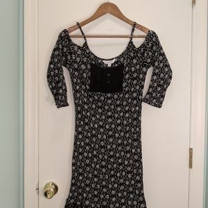 Charming Charlie Long Sleeve Lace Peakaboo Dress